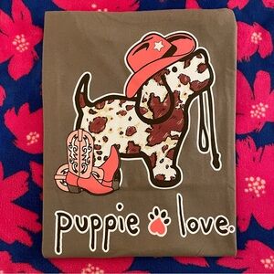NWT Cow Print Puppie Love Tee